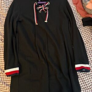 Tommy Hilfiger Black Dress with Red and White Accents